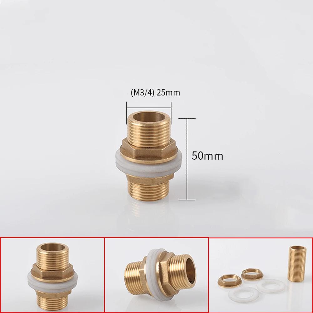 1/8" 1/4" 3/8" 1/2" 3/4" BSPP Male Full Thread Barrel Nipple Bulkhead Brass Connector Water Tank Fitting