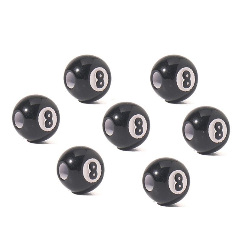 50pcs Acrylic Big Hole Round Spacer Ball Beads Billiards Black 8 Word Beads for Jewelry Making Diy Bracelet Accessories