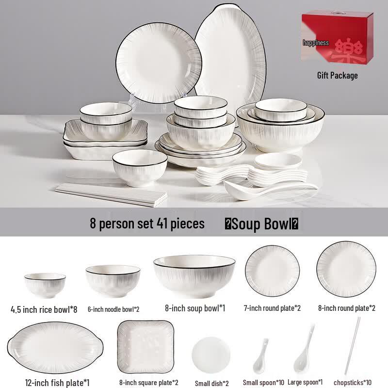 Yicengcai 41-Piece Ceramic Dinnerware Set
