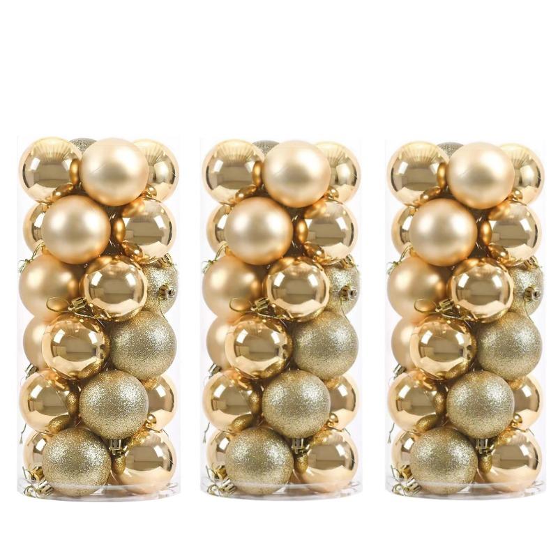 4Cm Christmas Balls Ornaments 24Pc Green Colorful Shatterproof Christmas Tree Diy Decoration Hanging Ball For Xmas Party Wedding