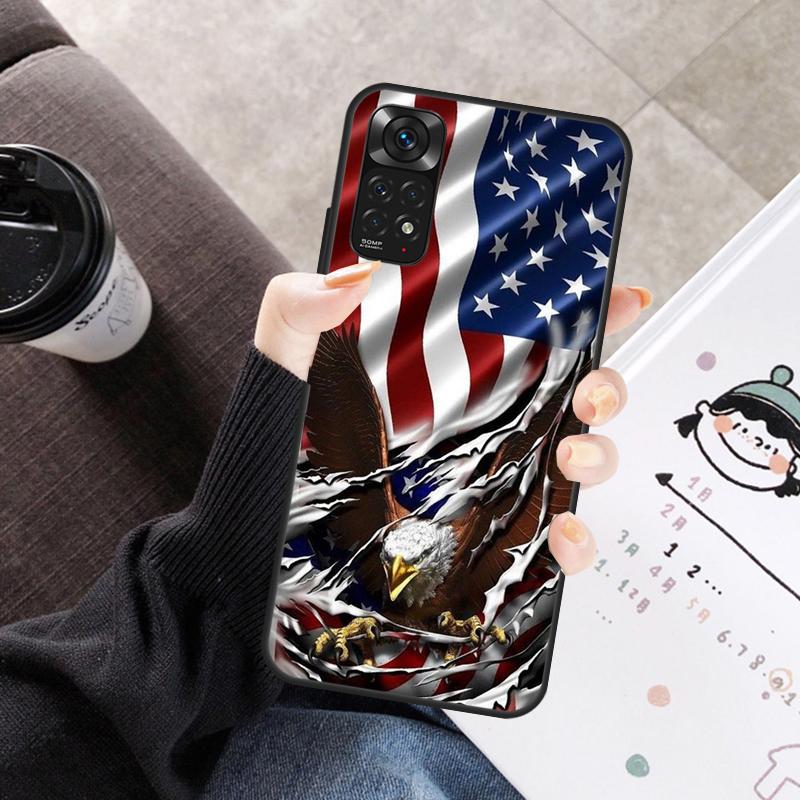 America USA Flag Case For Xiaomi Redmi Note 11 10 9 8 12 Pro 10S 11S 12S Cover For Redmi 9 10 10A 9C 10C 12C
