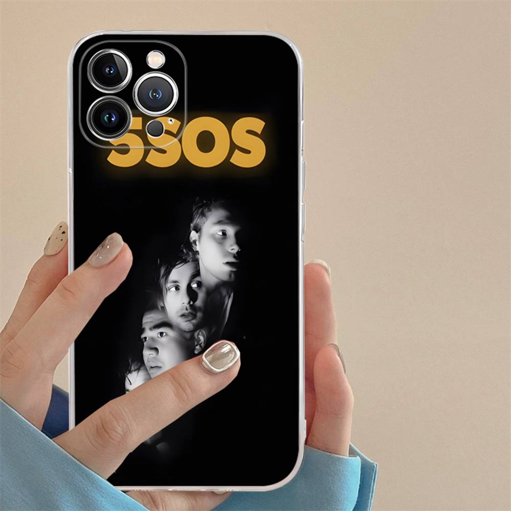 Seconds-of-Summers-5SOS Transparent Case For IPhone 11 12 13 14 15 16 17 Air Pro Max Plus Mini Shockproof Cover