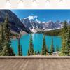 2D Felsige Berg-Alpensee-Landschaft Fotografie Hintergrundtuch