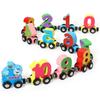 Wooden Magnetic Number Train for Kids - Pull-Along Block Toy