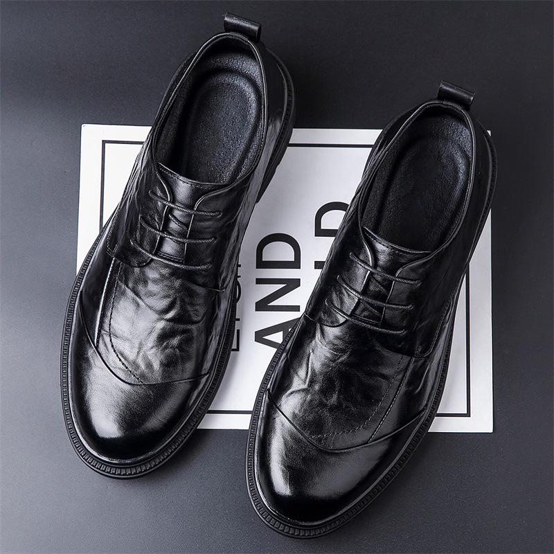 Men's High-End British Style Leather Derby Shoes: Formal, Soft-Sole Wedding & Business Footwear