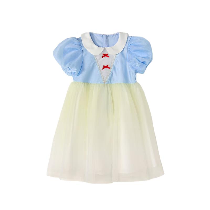 Deesha Girls  2026 Summer Lapel Puff Sleeve Princess Dress 100