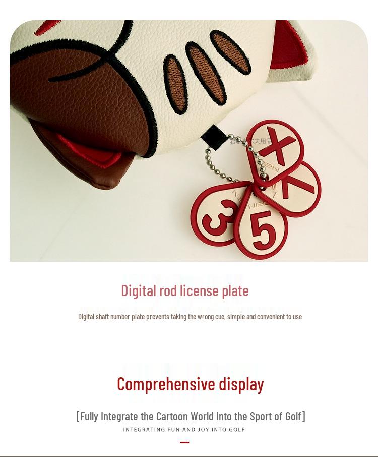 Maneki Neko Sada obalů na golfové dřevo: Vodotěsné PU kryty pro 1, 3/5 dřeva, UT hole - 3/4 kusy