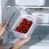 Transparent Double-Layer Kitchen Drainer and Fresh-Keeping Box for Vegetables and Fruits