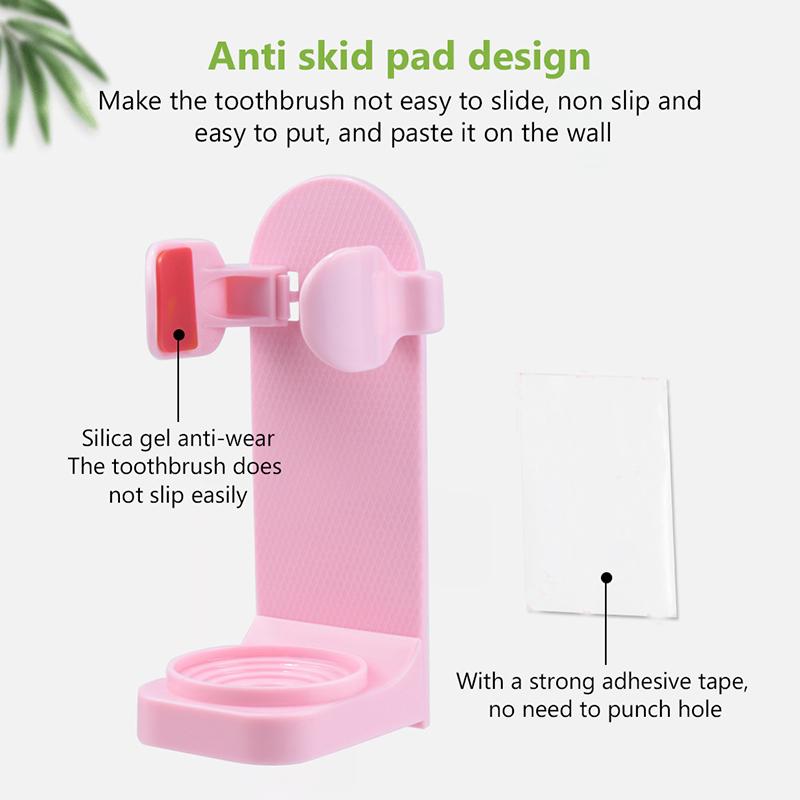 Adjustable Toothbrush Holder Electric Toothbrush Base Silicone Non-slip Wall Mount Bathroom Space Saving Brush Rack Adapt 99%