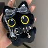 Chaveiro Gato Preto de Pelúcia de Desenho Animado Fofo Óculos de Natação Gato Brinquedos de Pelúcia Pingente de Bolsa Enfeites Pendurados Boneca Criativa Chaveiro Presente
