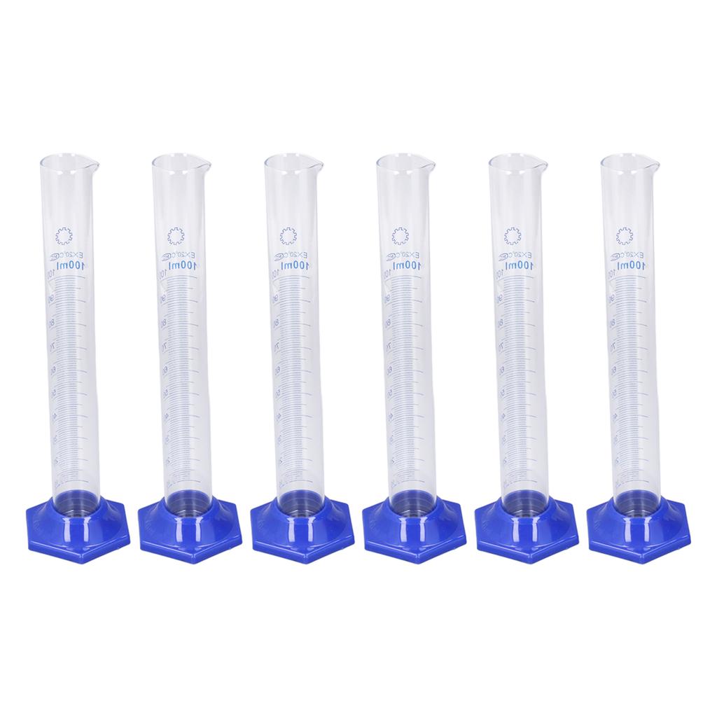 10Pcs Measuring Cylinder Glass 100ml Large Capacity Clear Scale Tool Set Kit for Experiment