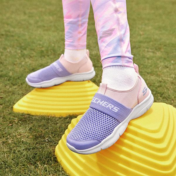 Skechers Kids Comfortable Versatile Casual Outdoor Non-Slip Shock Absorbing Low-Top Running Shoes Kids sneakers Pink Purple 302579L-PKLV