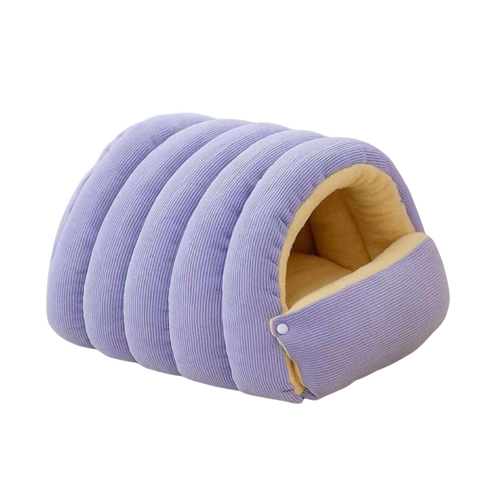 

Cat Bed Mat Winter Autumn Caterpillar Cozy Dleep House Warm Nest Safe Breathable Large Space Bed Warm Cat Products Cushions 45x30x19cm фиолетовый