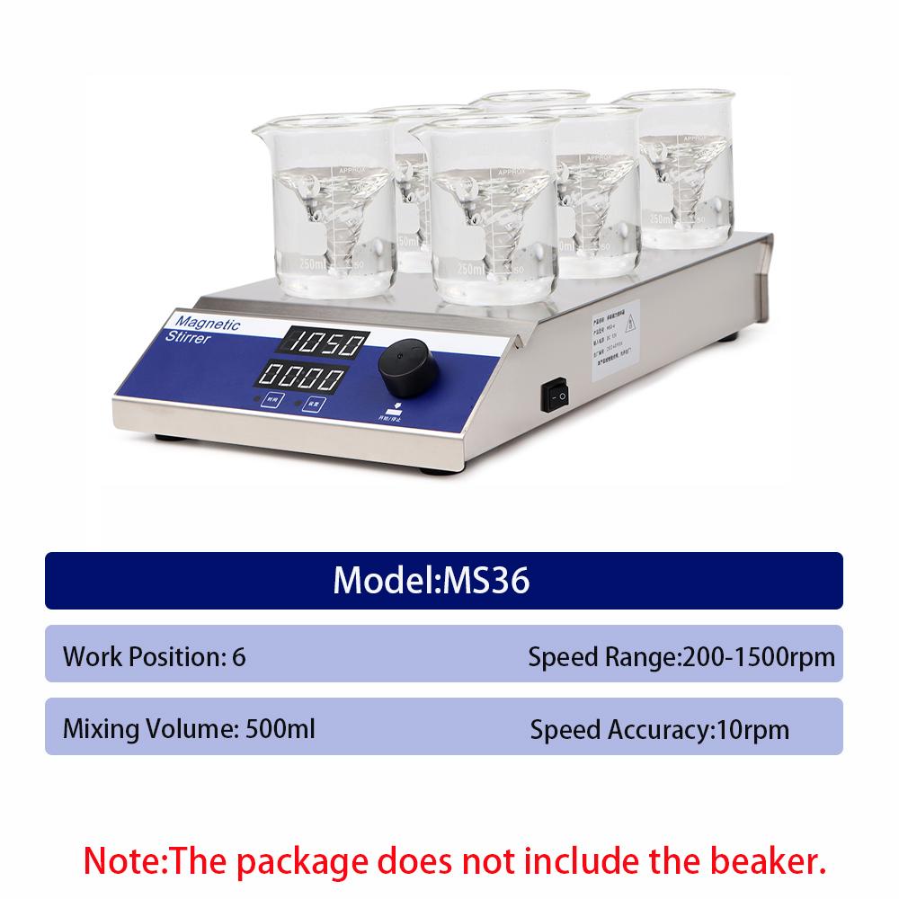 Multi-station Magnetic Stirrer 1500RPM Electromagnetic Stirrer Digital Display Laboratory Stirrer Magnetic Mixer 4/6/9 Position