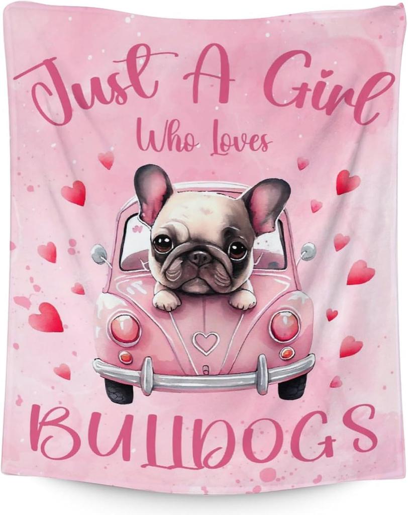 French Bulldog Blanket for Kids  Soft Plush Throw x Twin Size  Cute Dog Gift for Bed Couch  Living Room