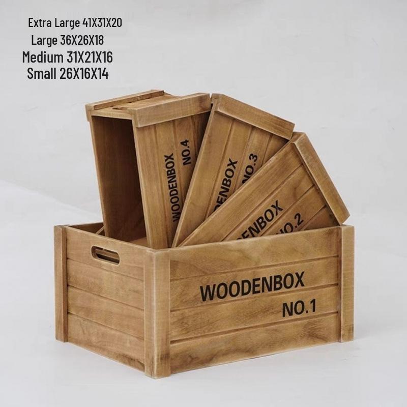 Rectangular Retro Wooden Fruit Storage Box