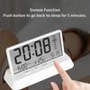 Temperature Date Week Display Table Clock 12/24H Desktop Clock Transparent Alarm Clock  Room