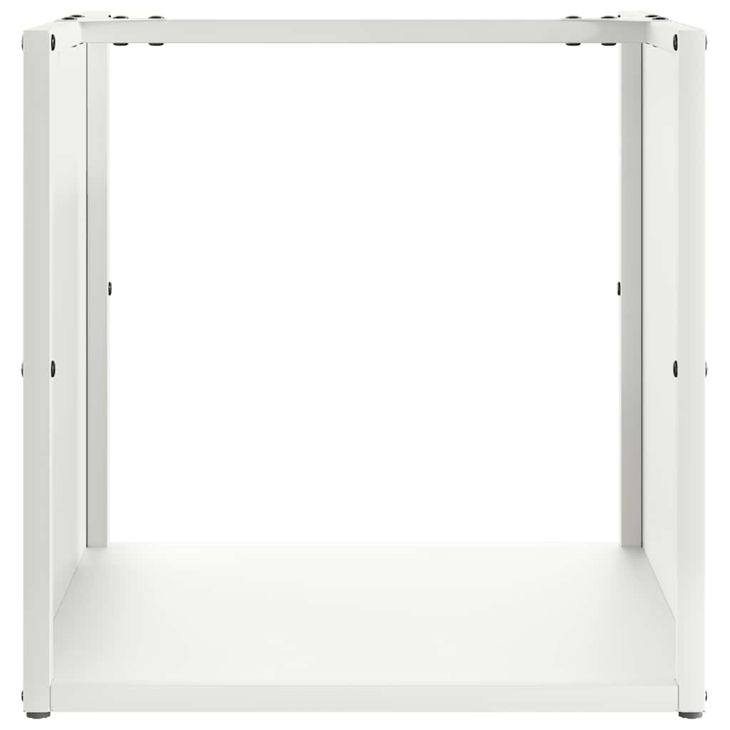Firewood Rack White 40 x 40 x 40 cm Cold Rolled Steel