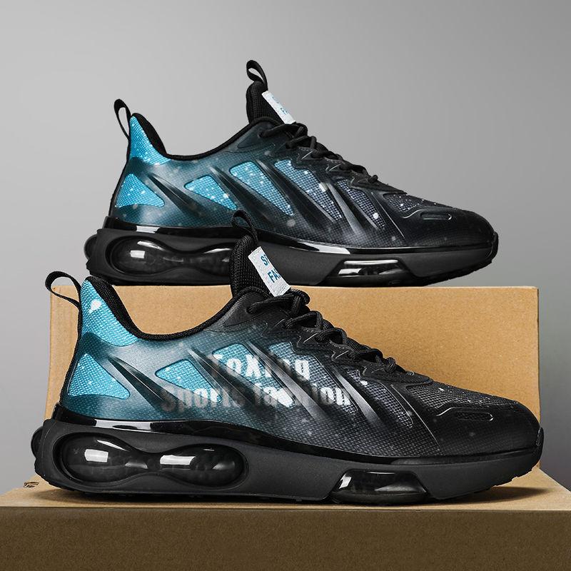 Men's Shoes Summer Breathable New Mesh Sports Running Shoes Air Cushion Shock Absorption Soft Sole Running Casual Dad Shoes