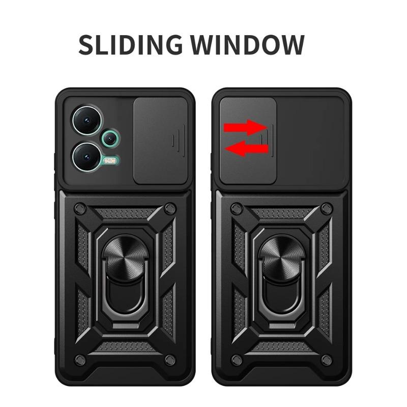 For Xiaomi Redmi Note 12 Pro 5G Case Car Holder Armor Phoen Case For Redmi Note 12 Pro + Plus Slide Camera Protect Back Cover