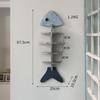 Nordic-Mediterranean Wooden Fish Skeleton Wall Shelf - Decorative Hanging Storage for Coastal Home Decor