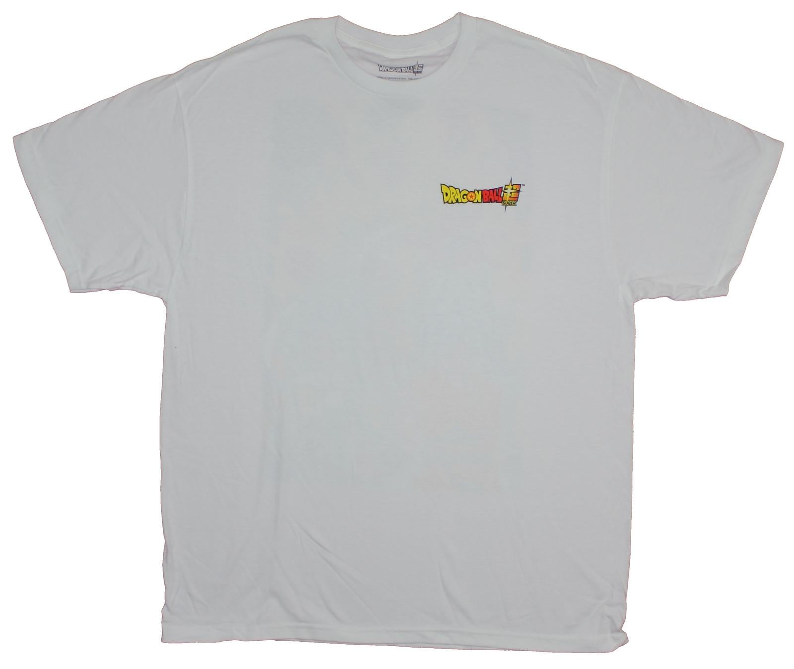 Dragon Ball Z Mens T-Shirt - Lapel Logo Frieza Goku Vegeta Flaming Power Back XL