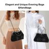 Women Embroidered Beaded Sequin Evening Handbag Vintage Shoulder Bag Purse for Wedding Bridal Prom Party Elegant Top Handle Bag