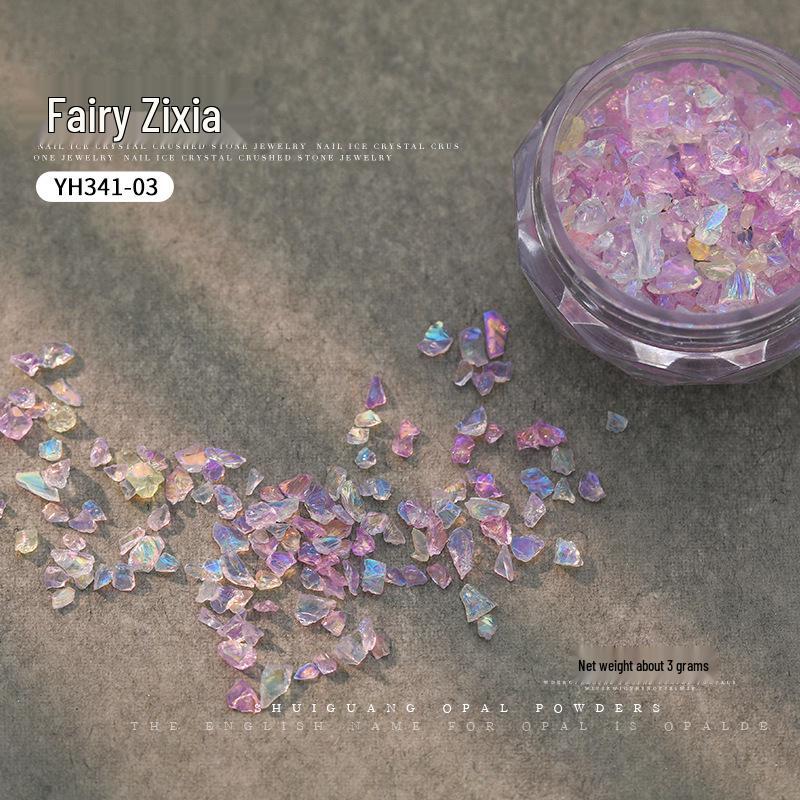 Iridescent Cat Eye & Crushed Stone 3D Nail Decoration Kit