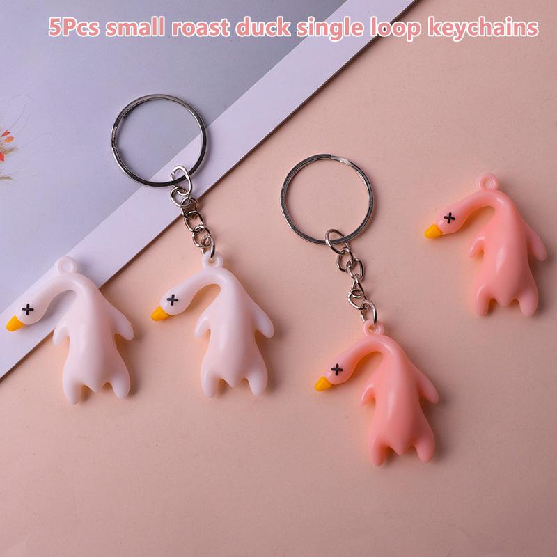 5Pcs Funny Color-Changing Baked Crab Car Pendant Car Decoration Accessories Creative Swing Goose Lobster Keychain Bag Pendant