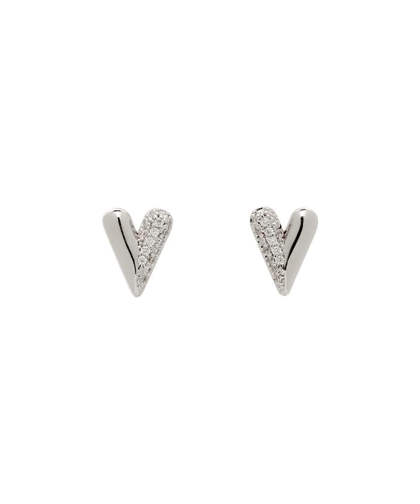 Jyddm 925 Half And Half Heart Earrings
