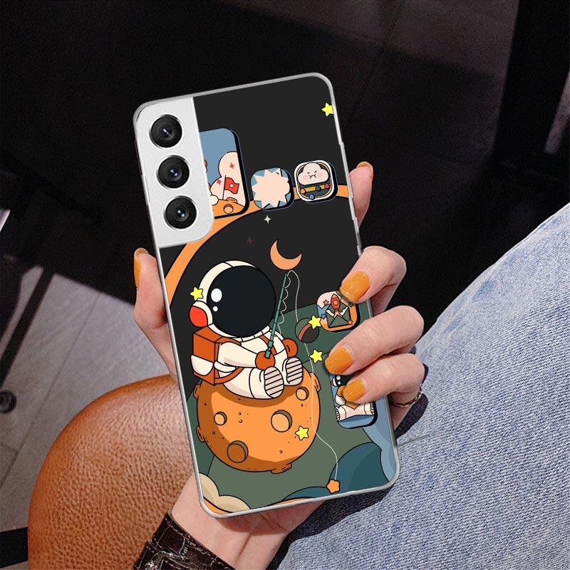 Cartoon Planet Astronaut Star Rocket Phnoe Case for Samsung Galaxy S26 S25 Edge S23 S24 Ultra S22 Plus S21 S20 FE Unique Cover S