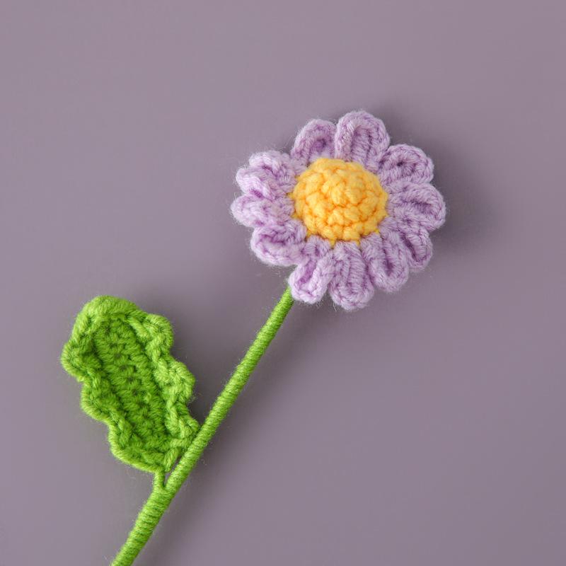 1pc Crochet Flowers Finished Bouquet  Handwoven Knitted Graduation Flower Cute Artificial Decorative Flowers Wedding Home Decor