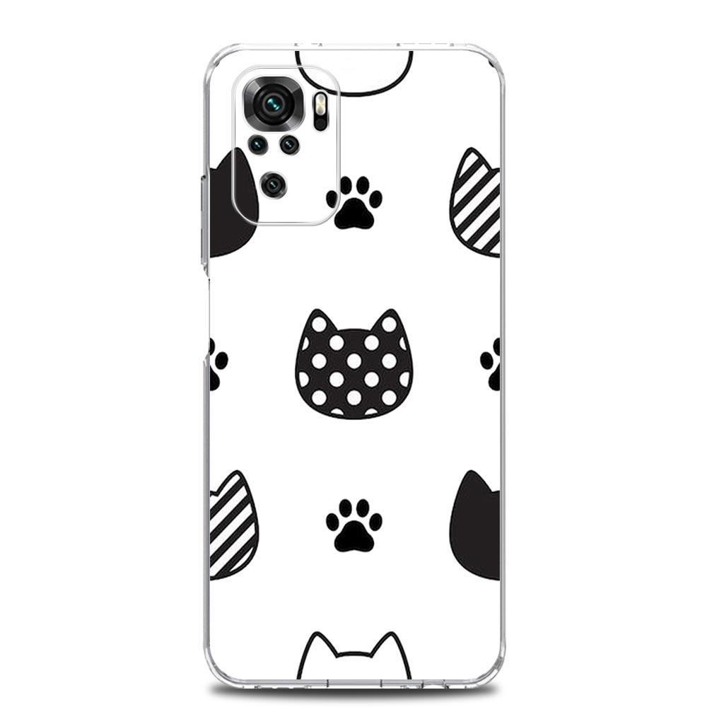 Cat Cute Kitten Cartoon Clear Phone Case For Xiaomi Redmi Note 12 5G 9S 9 8 10 11 Pro+ 9T 8T 10C 9C 9A 7 Pro Soft TPU Back Cover