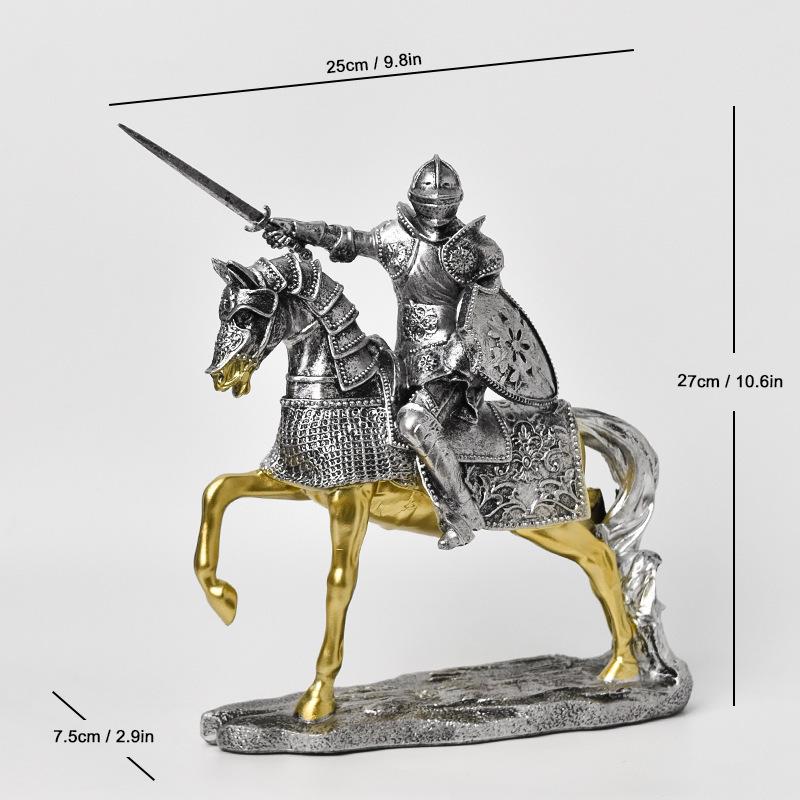Nordic Retro Guard Knight Figurine: Resin Handicraft for Home or Office Decor