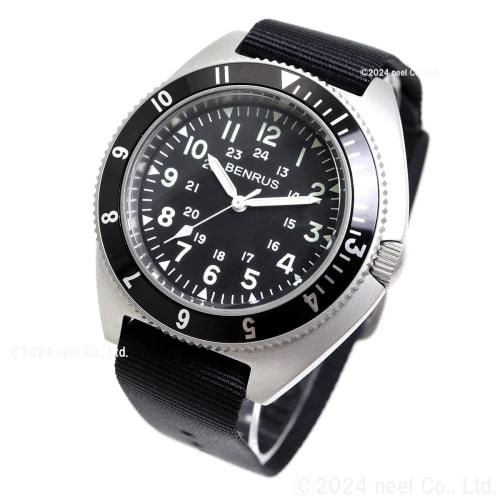 BENRUS Men's Type-II Silver Military Watch, Reissue Model, Officially Imported