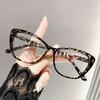 Anti Blue Light Transparent Eyeglasses Vintage Cat Eyes Frame Reading Glasses High-end Tortoiseshell Color Presbyopia Glasses