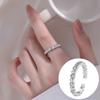 Exquisiter offener Goldring: Japanischer & Koreanischer Stil, Dünnes Band mit Diamanten besetzt, Stapelbarer & Eleganter Fingerschmuck