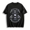 Memento Mori Sensenmann Druck Lässiges T-Shirt Gothic Stil Grafik Top Reines Baumwoll-T-Shirt
