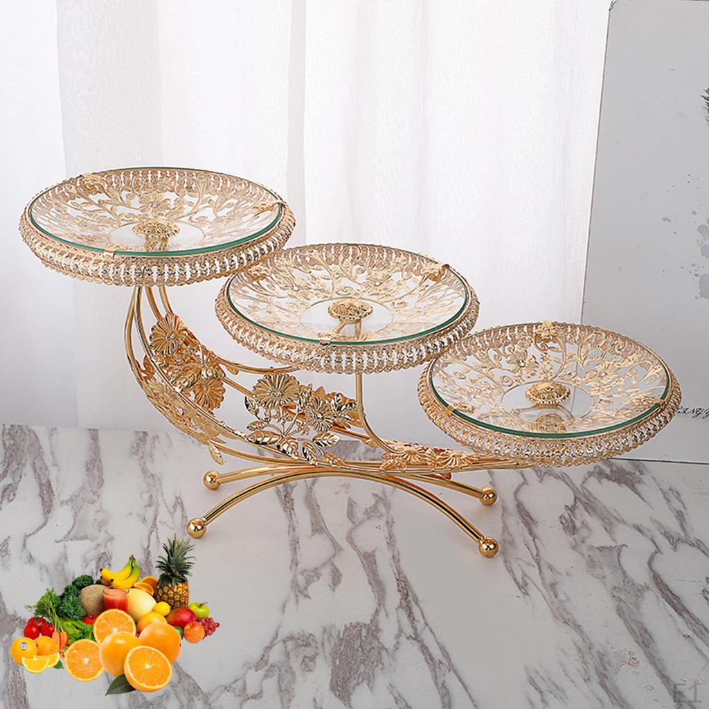 Tigela de vidro temperado prato redondo suporte de exibição frutas doces bandeja de servir utensílios de cozinha para casamento