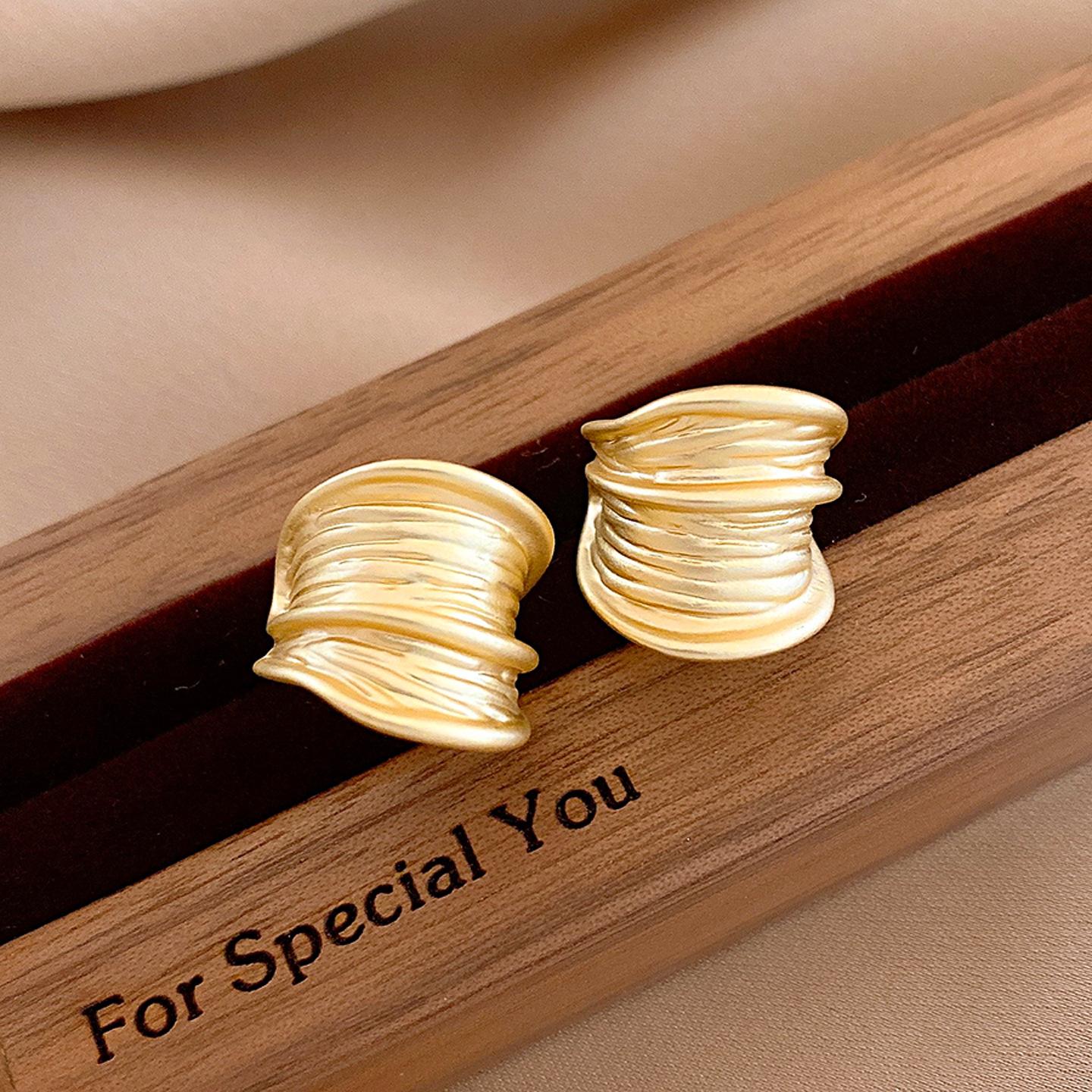 Silver Needle European and American Simple Brushed C-shaped Earrings Earrings Personality Temperament Earrings Women