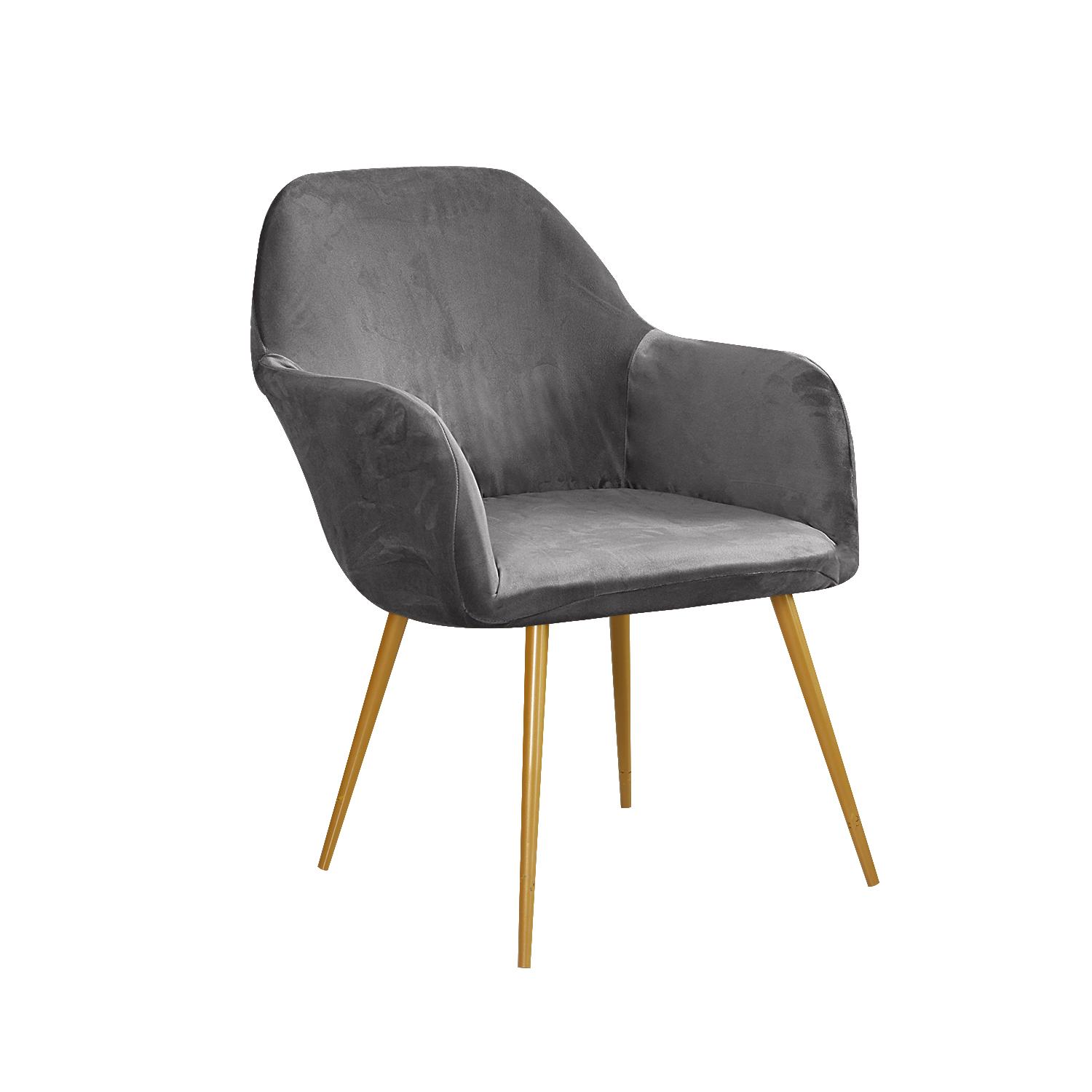 

Бархатный чехол на высокое кресло, чехол на стул в форме дуги, эластичная подушка на обеденный стул, встроенный чехол на диван серый