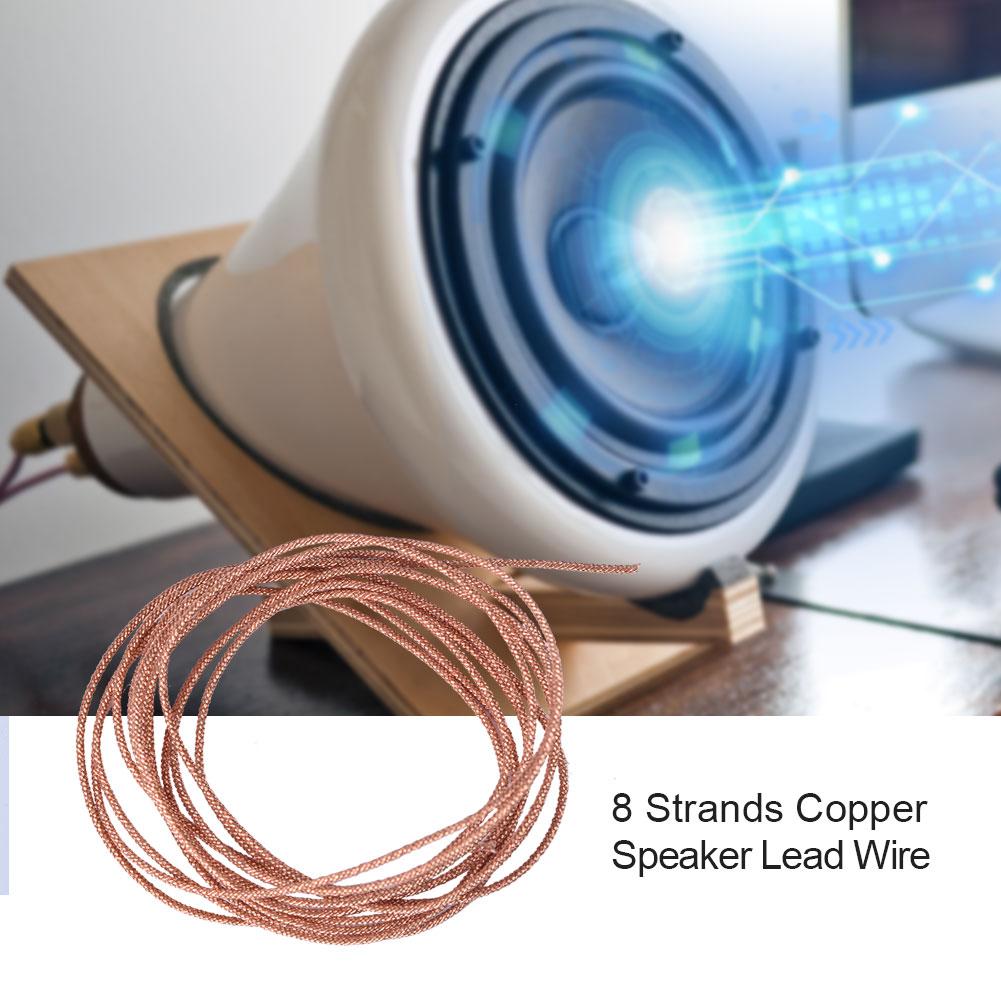 

2 м Акустический провод Сабвуфер Низкочастотный динамик Провод Ремонт 8 жил Плетеный Медный провод