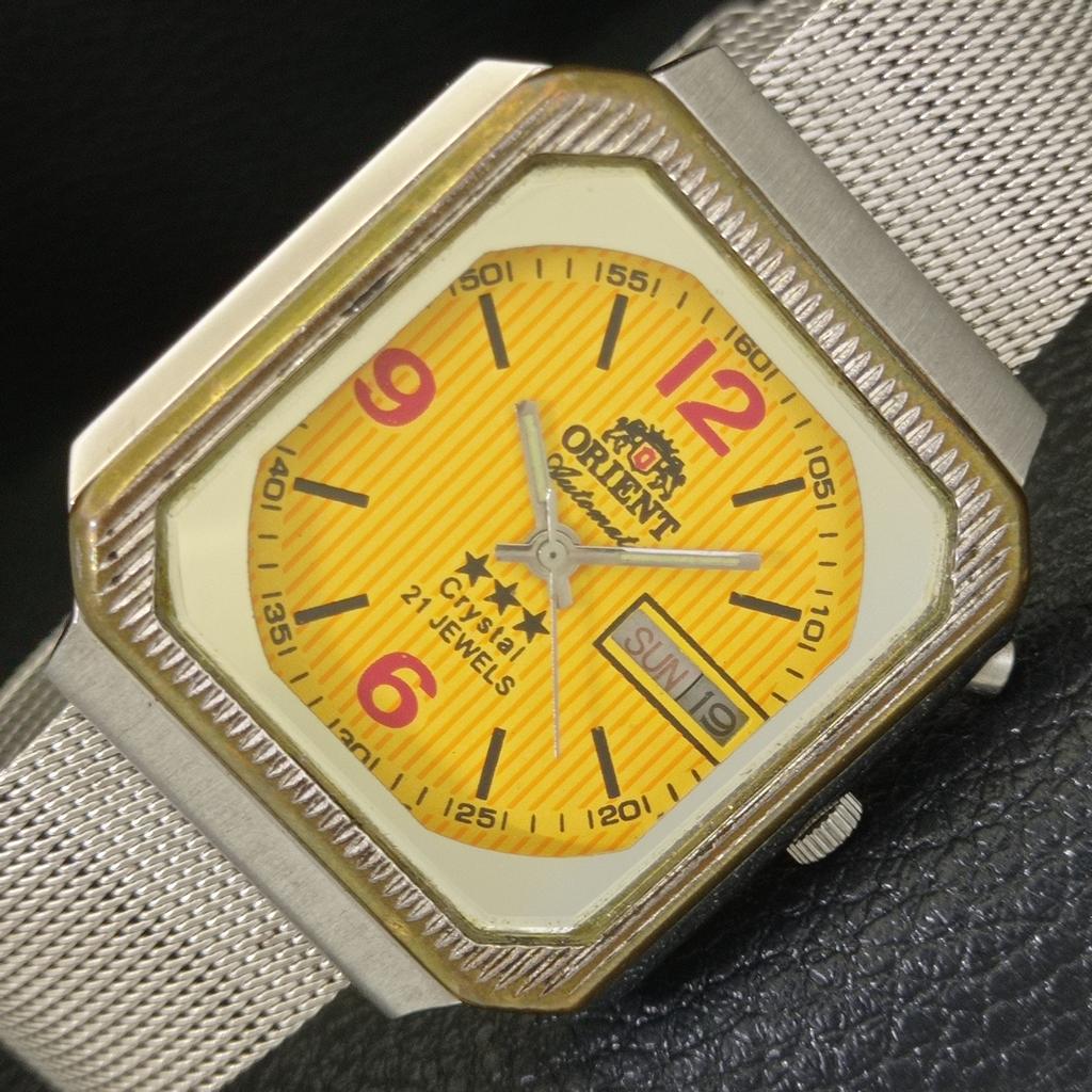 

Orient КРИСТАЛЛ АВТОМАТИЧЕСКИЙ ВИНТАЖ ЯПОНИЯ 46941 МУЖСКИЕ ЧАСЫ С ЖЕЛТЫМ ЦИФЕРБЛАТОМ a703321-1 R213b-a703321