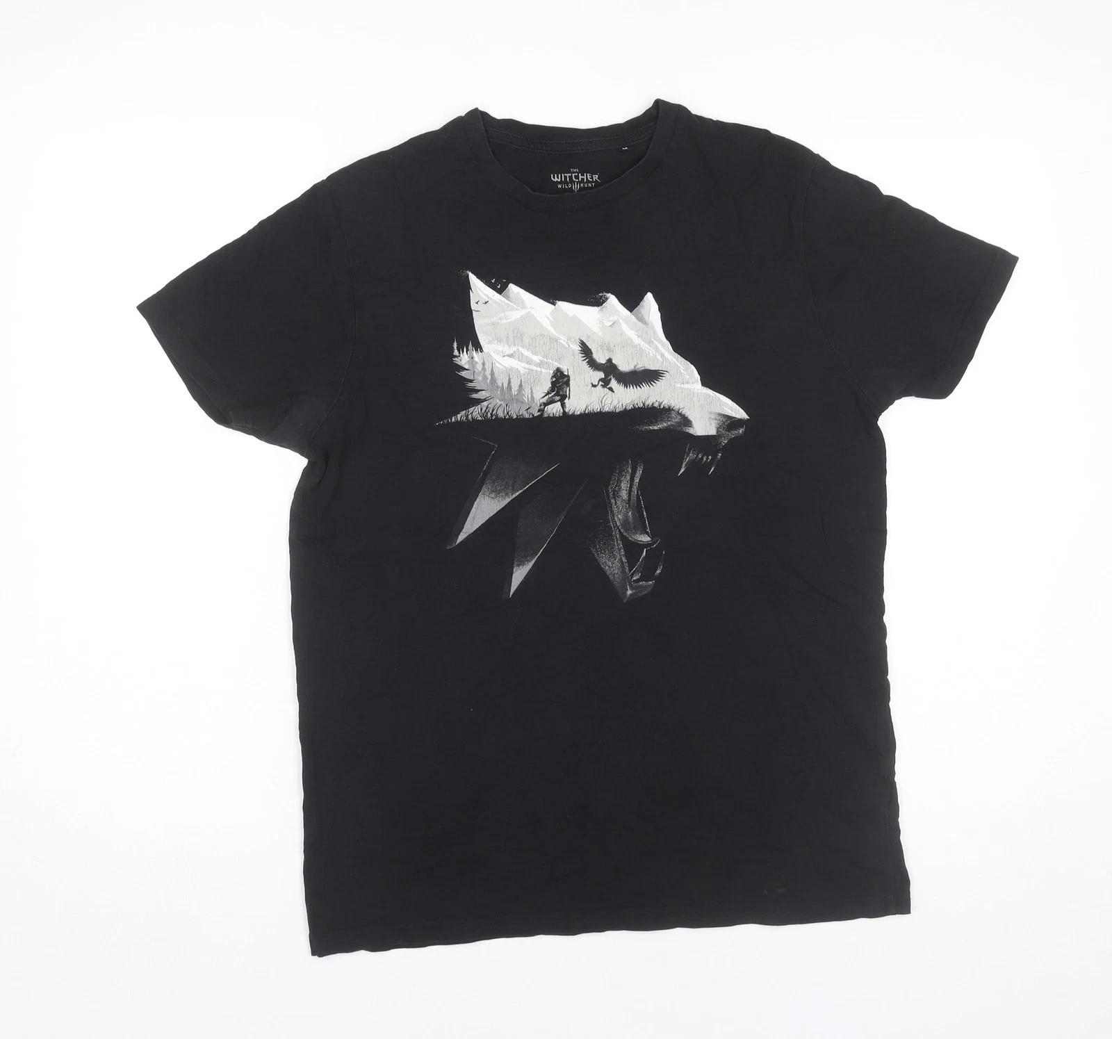 

Jinx Witcher Wild Hunt Men s Black Graphic T-Shirt Size M M