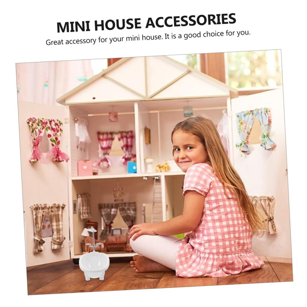 Abaodam Dollhouse Mini Bathtub, 6.30x6.10x3.74 Inches, Plastic Miniature Bathtub, Toy Bathroom Furniture, Delicate Decorative Accessory, Mini House