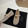 Fashion 2025 Summer Fashion Hollow Out Weave Women Ballet Flats Comfortable Soft Soles Mesh Mary Janes Walking Loafers Girls Dance Shoes