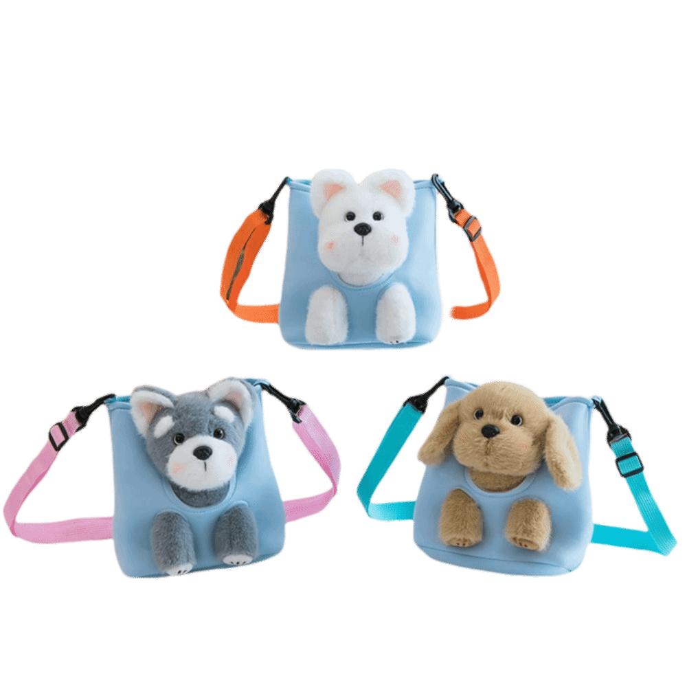 Shoulder Bag Plushie Doll Fur Bag Collection Stuffed Running Dog Knapsack  Kids Playing Supplies