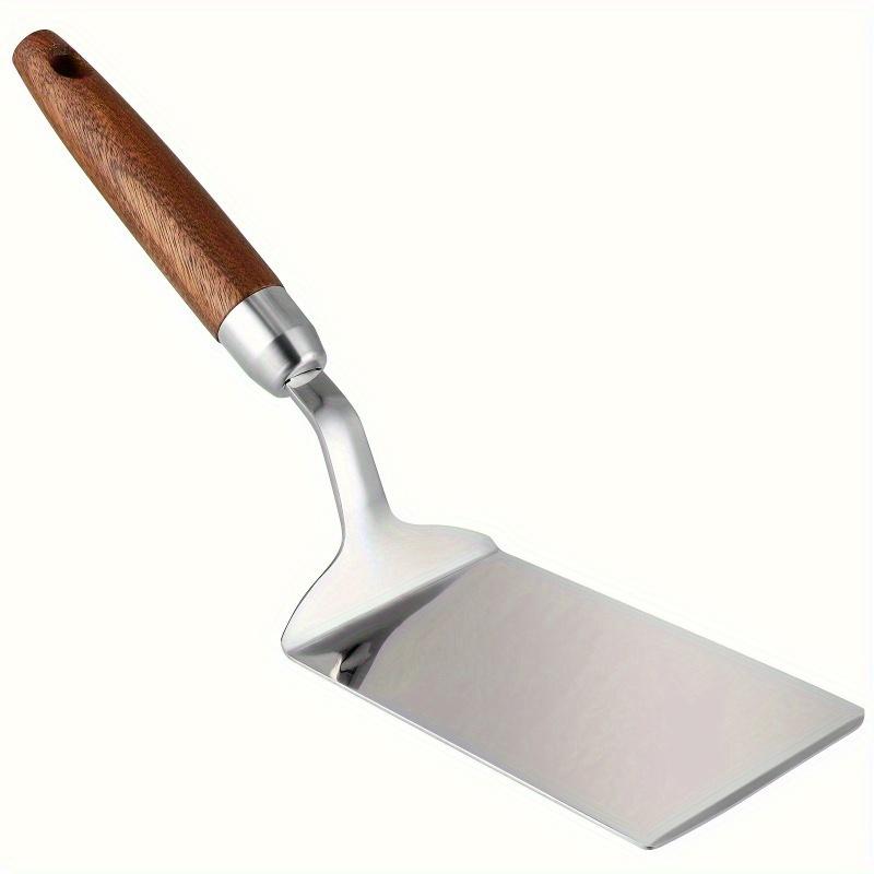 

Stainless Steel Shovel Wooden Handle Non Stick Frying Pan Flip, Rust Proof, Outdoor Safety Suitable for Grilling Cooking, Baking 1 piece