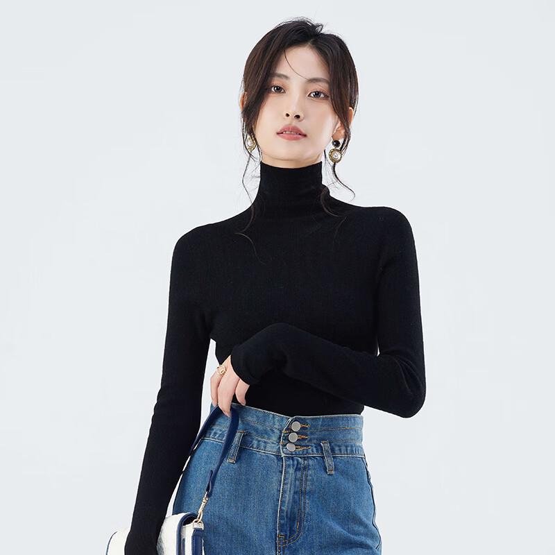 Women's 100% Pure Wool High-Neck Slim Fit Sweater FXKY8802