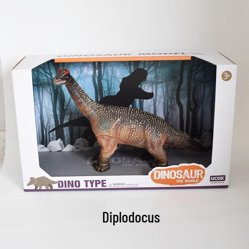 Gel-Filled Rubber Dinosaur Toy Set: T-Rex & Velociraptor Display Box for Kids